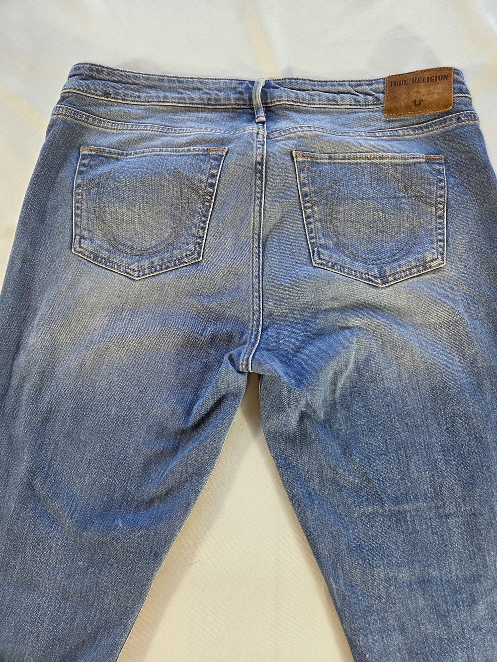 True Religion Sara Cigarette Jeans Womens 31 Distressed Slim Straight Light Wash - Picture 16 of 16
